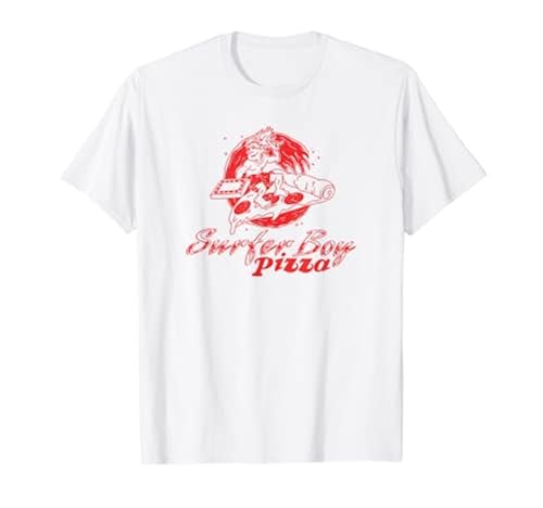Stranger Things Surfer Boy Pizza Employee Front Back T-Shirt in