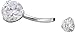Forbidden Body Jewelry Surgical Steel Internally Threaded 2.5 Ct Solitaire CZ Clear Crystal Belly Button Ring