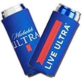 2019 Michelob Ultra Slim Line Can Cooler -2 PACK Coolie LIVE ULTRA