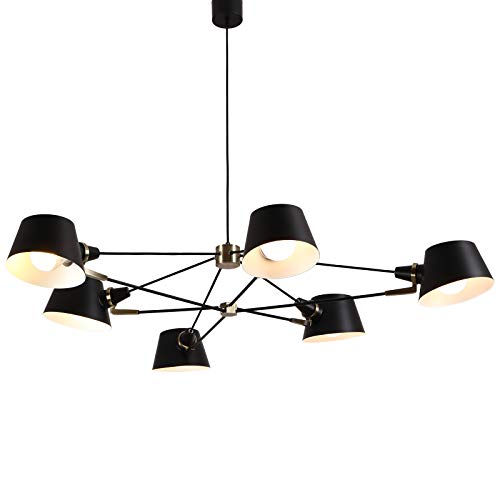 Aidos 6 Light Metal Island Pendant Light Mid Century Modern