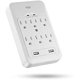 KMC 6-Outle Surge Protector with 2 USB Ports 3.4A, 980 Joule, White