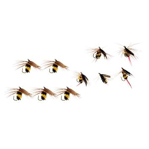 Toygogo 10pcs Mouches Jaunes Et Noires D’abeilles Mouche Sèche Mouche Artificielle Appâts Pour La Pêche Aux Insectes