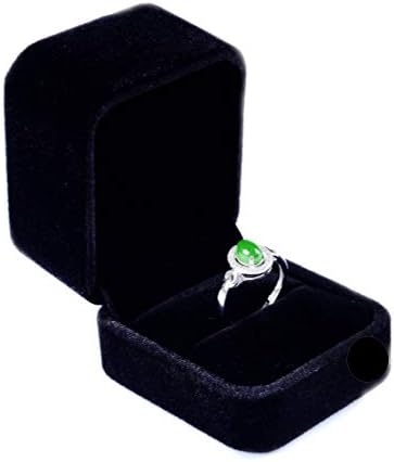 LILY TREACY Deluxe Black Velvet Ring Box Engagement,weddings, Pocket size, Easy hide away, Gift, Holidays