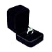 LILY TREACY Deluxe Black Velvet Ring Box Engagement,Weddings, Pocket Size, Easy Hide Away, Gift, Holidays