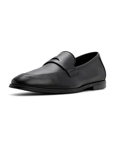 ALDO Men's Garret Leather Loafer, Open Black, 9.5