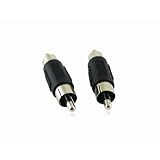Gosear 2 pcs Double RCA Male In-Line Splice Adapter Connector