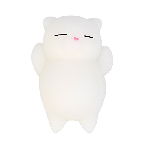 Compia Cute Mochi Squishy Animals Squeeze Healing Fun Kids Kawaii Toy Stress Reliever Decor (White Cat)