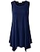 LARACE Womens Plus Size Tank Tops Summer Sleeveless Shirts Casual Loose Tunic Blouses(Navy Blue L)