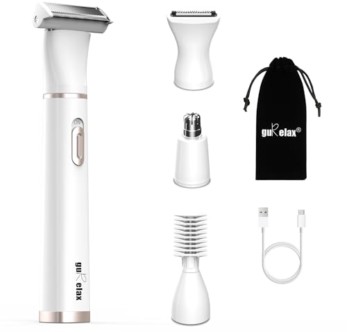 Electric Razors for Women, 4 in 1 Cordless Portable Rechargeable Womens Electric Shaver for Legs Face Eyebrow Nose Pubic Hair Bikini Trimmer, Painless Body Hair Remover by Gurelax