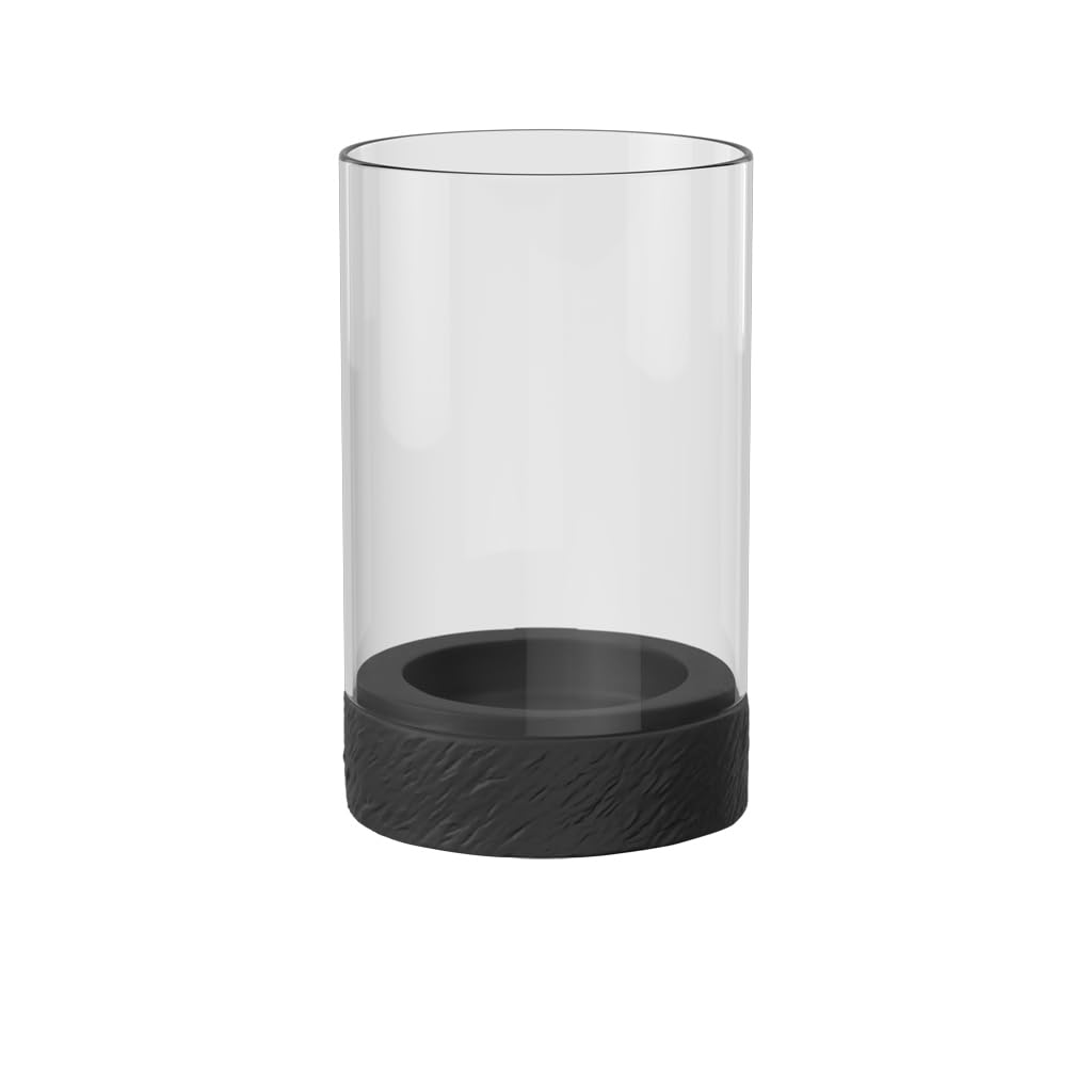 Villeroy & Boch - Manufacture Rock Home hurricane lamp size L, 15 x 15 x 24.5 cm, black
