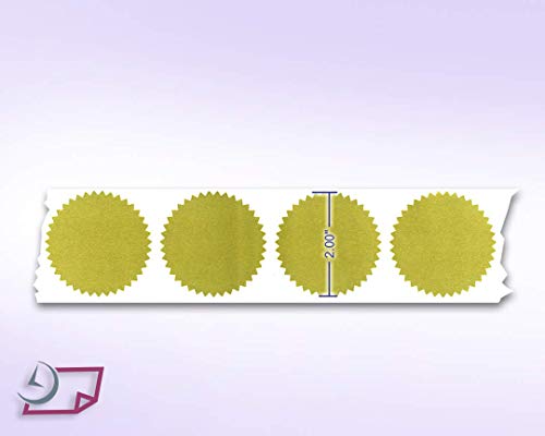 Next Day Labels 2" Round, Gold Metallic Package, Envelope, Certificate Wafer Seals with Serrated Edge. 250 Stickers per Roll - Thumbnail 2