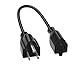 3 Ft Power Extension Cord 18AWG 13A 125V 1625W NEMA 5-15P to 5-15R Cable Extender Strip Liberator Charger Outlet Saver Extra Short 3FT