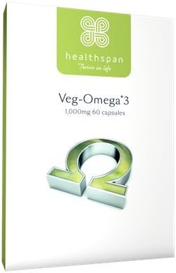 Healthspan Veg-Omega 3 1,000mg, 60 count (Pack of 1)