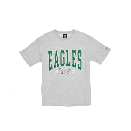 Philadelphia Eagles Camiseta Unisex de Gran tamaño de la NFL con Apliques de satén y Logotipo Gris Jaspeado