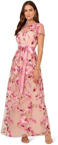 adrianna papell chiffon overlay a line dress ADRIANNA PAPELL Chiffon-Overlay A-Line Dress Black Size S $99