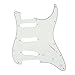 Musiclily 3Ply SSS 11 Holes Strat Electric Guitar Pickguard for Fender US/Mexico Made Standard Stratocaster Modern Style Guitar Parts, Aged White