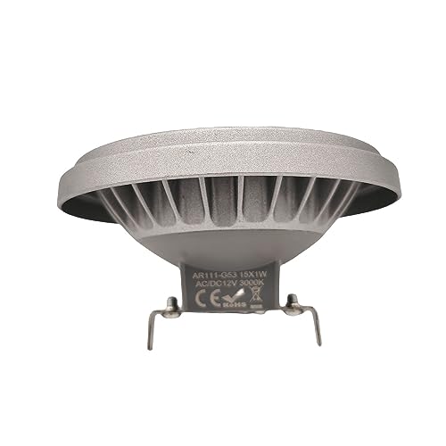 QLEE Ar111 Reflector Spot Bulb 15 W G53 Base 30 ° Beam Angle Warm White 3000 K 15leds DC 12 V Voltage Spotlight 1500 lm Replacement Incandescent Bulb 150 W
