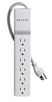 Belkin BE106000 6-Outlet Commercial Power Strip Surge Protector with 10-Foot Power Cord, 720 Joules (BE106000-10)