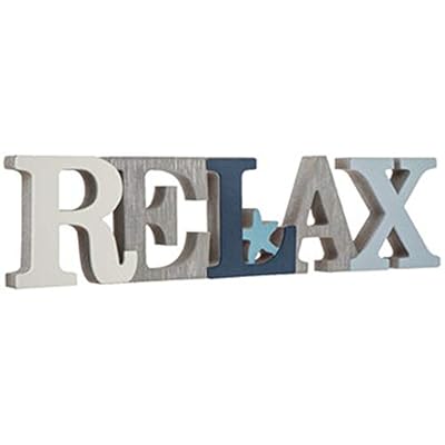 Gerson 13" Nautical Style Relax Sign in Shades of Blue and Gray with Starfish 31SONdv611L