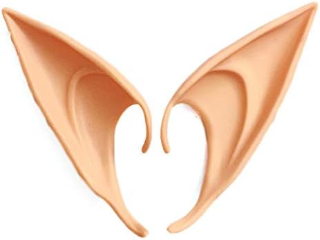 WARMTOWE 1 pair Fairy Pixie Soft Elf Ears Elves Ears Halloween Cosplay Party Demon Monster Goblin Cosplay Accessories Latex Elf Ears Cosplay Masks Fairy Goblin Ears