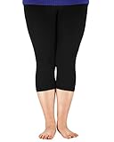 Zando Women's Plus Size Ultra Soft Summer Cropped Leggings Elastic Cool Lightweight 3/4 Length Yoga Capri Pants