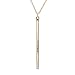 chelseachicNYC Tiny Jewel Minimal Simple Vertical Bar Necklace Gold