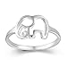 ELBLUVF 925 Sterling Silver Elephant Animal Lucky Ring Jewelry Bridesmaid Gift Favor