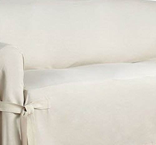 Serta | Relaxed Fit Durable Woven Linen Canvas Furniture Slipcover (T-Sofa, Natural) - Thumbnail 4