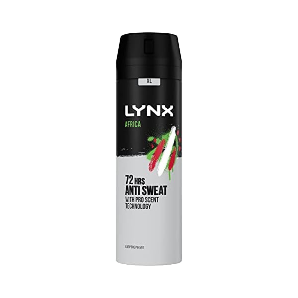 Lynx Africa 72 hour protection against odour and wetness Anti-perspirant Deodorant Spray no fuss aerosol for all-day…