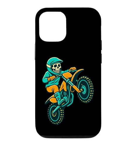 Ride or Die Trying Funny Motocross Skeleton Design Case for iPhone 12/12 Pro