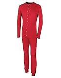 Duofold Men's Mid Weight Double Layer Thermal Union Suit, Red, XX-Large