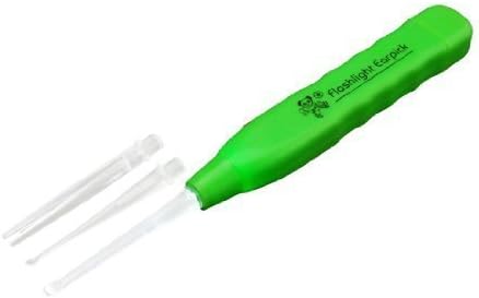 SODIAL- Green Ear cleaning Tool Q-tip with flashlight and three accessories