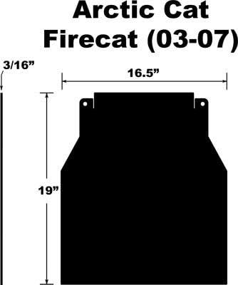 Proven Design SF-037FCPB Snowmobile Mud Flap Arctic Cat Firecat/Sabercat 2003-2007 Plain Black Snow Flap