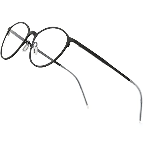 FONEX Titanium Glasses Frame Men,Retro Round Optical Eyeglasses Women