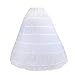 ZJchao 6-Hoop Hoops Petticoat White Bridal Crinoline Petticoats Slips Underskirt (6-Hoop Petticoat)