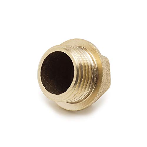 Pipe Cap 1/2" Male for Repair, Metal Fitting Male Threaded Brass Construction NPT