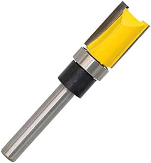 FBAPluto Straight Flute Flush Trim Pattern Router Bit 1/4" Shank 1/2" Bit Cutter Top Bearing Woodworking (20mm Blade)