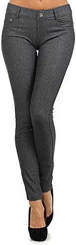 YELETE Women's Basic Five Pocket Stretch Jegging Tights Pants