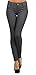 YELETE Womens Basic Five Pocket Stretch Jegging Tights Pants L/XL Grey