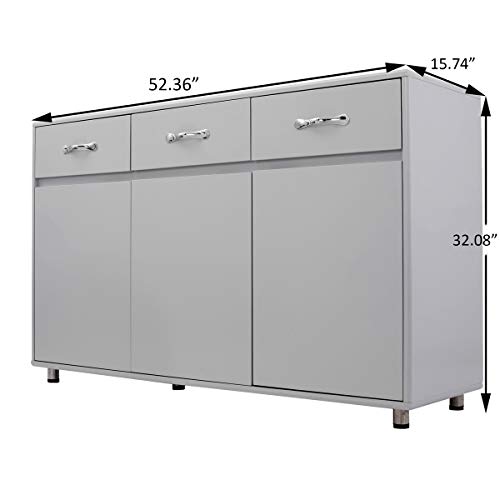Rasoo Unique Design Kitchen Storage Sideboard, Cabinet for Home Cupboard Buffet Storage Cabinet Kitchen Room,Grey Color