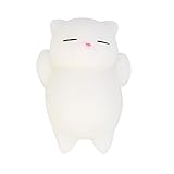 Lookatool Cute Mochi Squishy Cat Squeeze Healing Fun Kids Kawaii Toy Stress Reliever Decor, White1