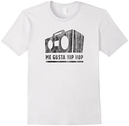 Mens Me Gusta Hip Hop Old School Rap Boombox T-Shirt Small White