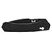 enchmade - Vallation 407 Folding Knife, Drop Point Blade, Serrated Edge, Black Handle, Coated Finish, Made in the USA