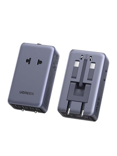 UGREEN 6 EN 1 Adaptador Enchufe Universal Viaje PD 45W 2 Tomas AC 2 USB C 2 USB A Cargador Adaptador Universal Tipo A I G C E K para EU UK USA Canadá Australia Tailandia Japón China
