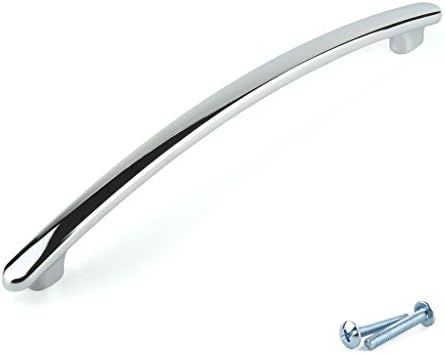 M4TEC Premium Bow Handle – Ideal Pull Knob For Cupboards, Kitchen Cabinets, Doors, Drawers &amp; Bedroom Furniture, Chrome B8 Series: 4-13/16" – Sturdy &amp; Durable Construction. Pack of 5