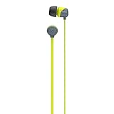 Skullcandy Jib In-Ear Noise-Isolating Earbuds, Lightweight, Stereo Sound and Enhanced Base, Wired 3.5mm Jack Connectivity, Gray/Hot Lime