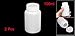 uxcell® 2 Pcs Laboratory Double Cap Leakproof Plastic Widemouth Bottle White 100mL