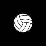 Set of 2 2.5x2.5 Inch Volleyball Vinyl Sticker/Decals Set #1 WHITE