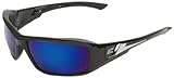 Edge Eyewear XB118 Brazeau Safety Glasses, Black with Blue Mirror Lens