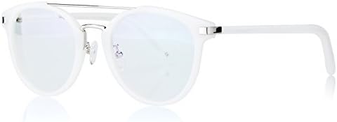 Retro Eyewear Frame, Round Fashion Glasses Acetate Frame for Women,White